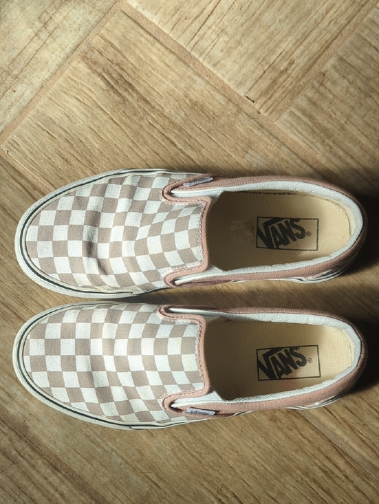 Vans Shoes - Vans Slip-On Checkerboard in Beige & White